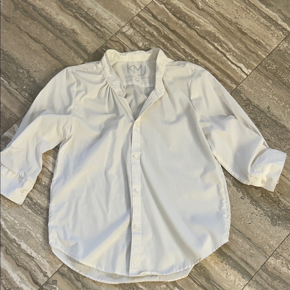 KMJ CREAM STRIPED Button Down Shirt SIZE XS